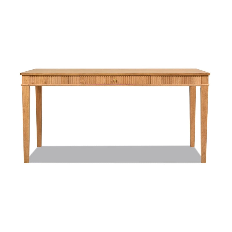 Bureau de télétravail en bois d'hévéa cannelé Dumont 63