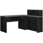 59 Grey L-Shape Computer Desk With 8 Drawers