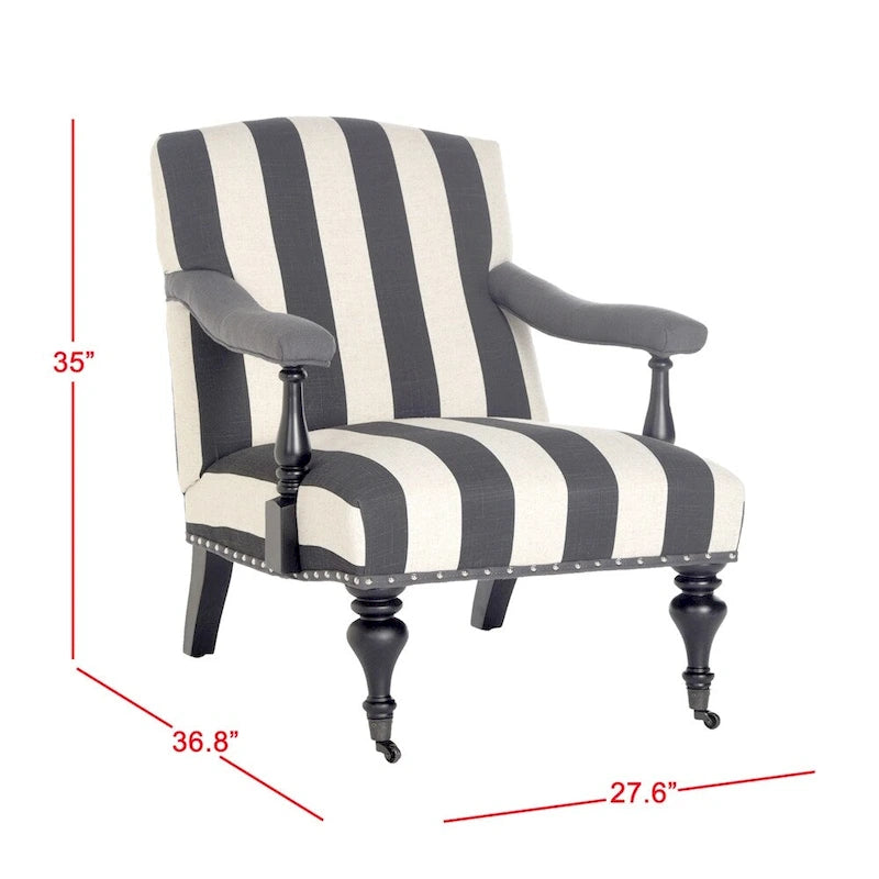 Fauteuil Kassie Bleu Acier - 27.6 x 36.8 x 35 - 28Lx37Px35H