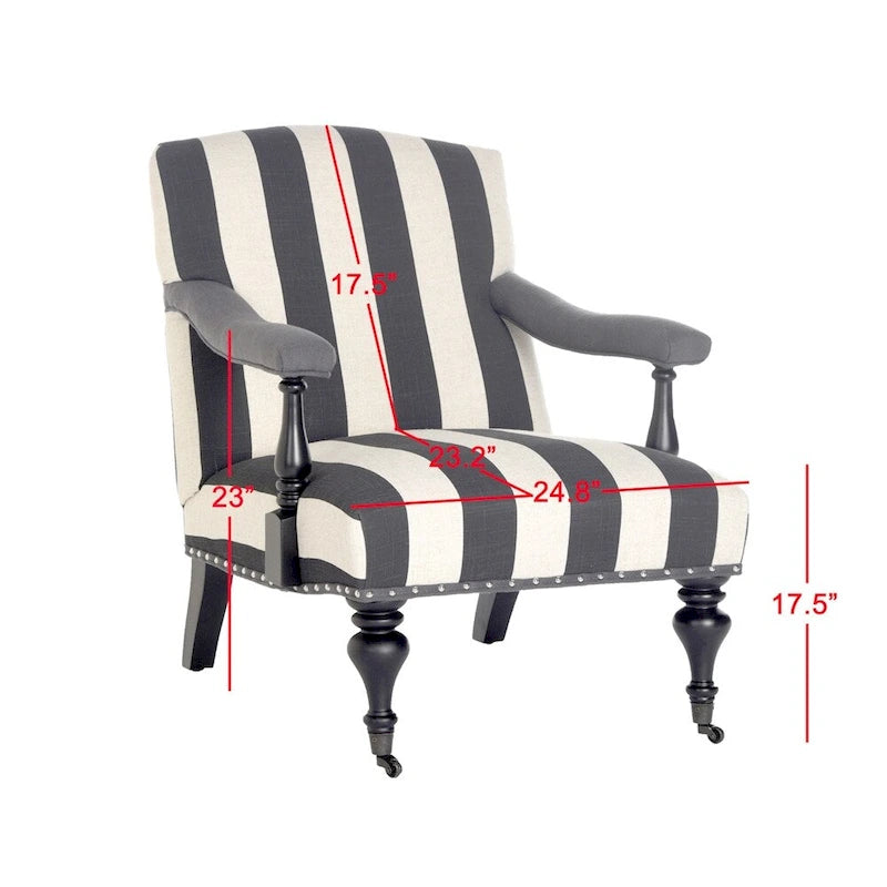Fauteuil Kassie Bleu Acier - 27.6 x 36.8 x 35 - 28Lx37Px35H