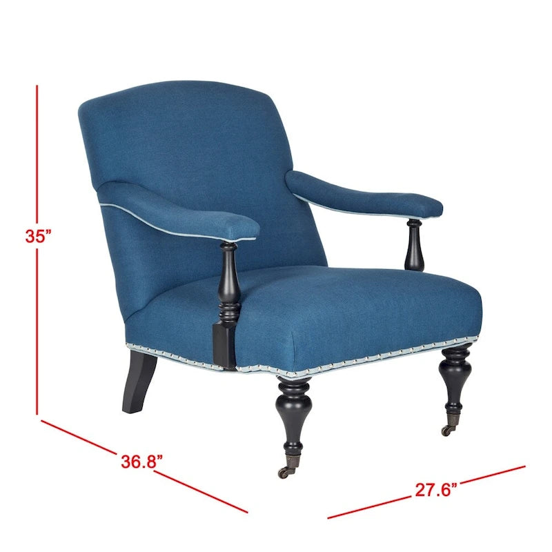 Fauteuil Kassie Bleu Acier - 27.6 x 36.8 x 35 - 28Lx37Px35H