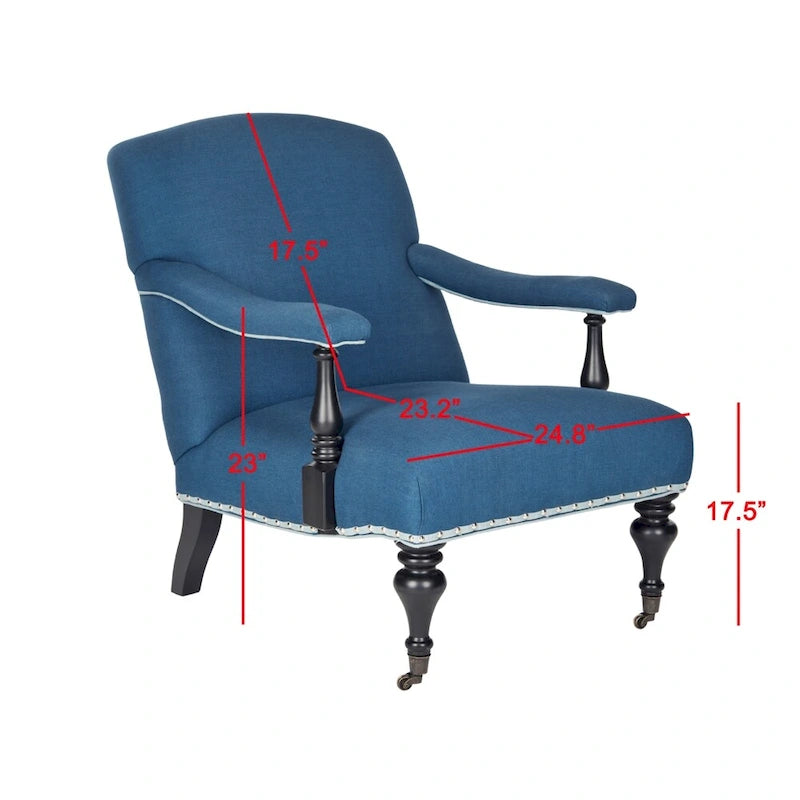 Fauteuil Kassie Bleu Acier - 27.6 x 36.8 x 35 - 28Lx37Px35H
