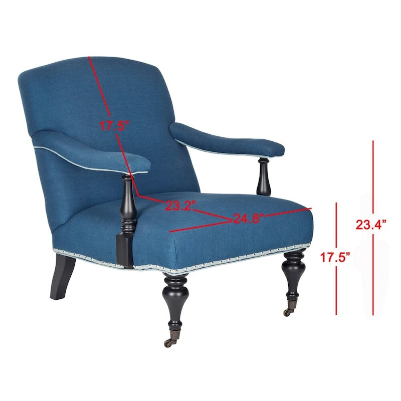 Fauteuil Kassie Bleu Acier - 27.6 x 36.8 x 35 - 28Lx37Px35H