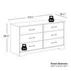 Commode rustique de ferme Rustic Ridge, commode de chambre en bois avec 6 tiroirs de rangement
