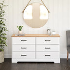Commode rustique de ferme Rustic Ridge, commode de chambre en bois avec 6 tiroirs de rangement
