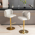 Tabourets de bar rembourrés modernes avec dossier capitonné complet, pivotants, hauteur d'assise réglable