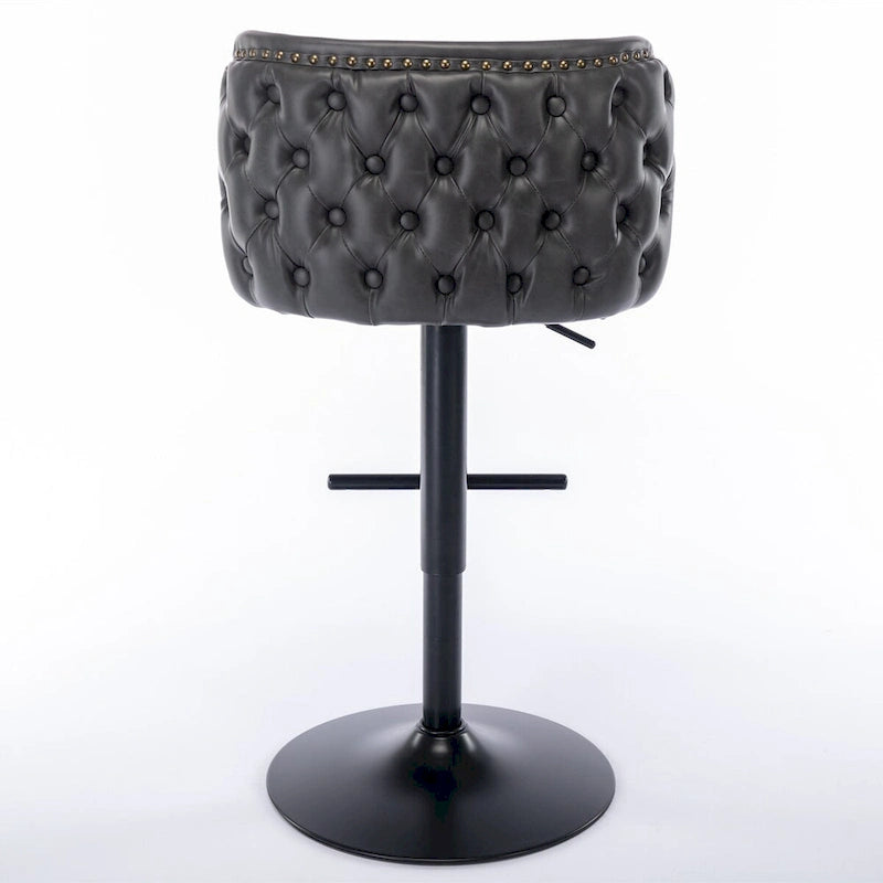 Tabourets de bar rembourrés modernes avec dossier capitonné complet, pivotants, hauteur d'assise réglable