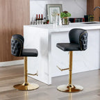 Tabourets de bar rembourrés modernes avec dossier capitonné complet, pivotants, hauteur d'assise réglable