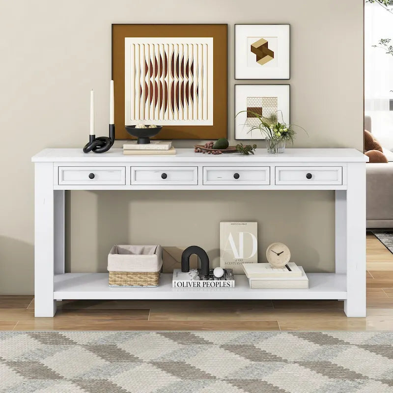 Console / Table d'appoint avec tiroirs de rangement et étagère inférieure pour entrée/couloir