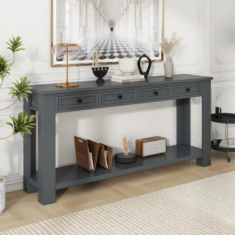 Console / Table d'appoint avec tiroirs de rangement et étagère inférieure pour entrée/couloir