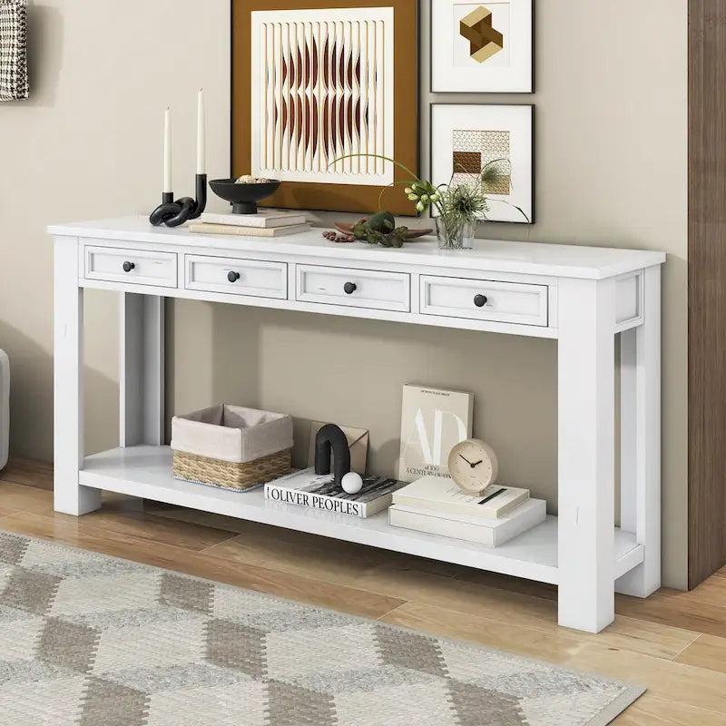 Console / Table d'appoint avec tiroirs de rangement et étagère inférieure pour entrée/couloir