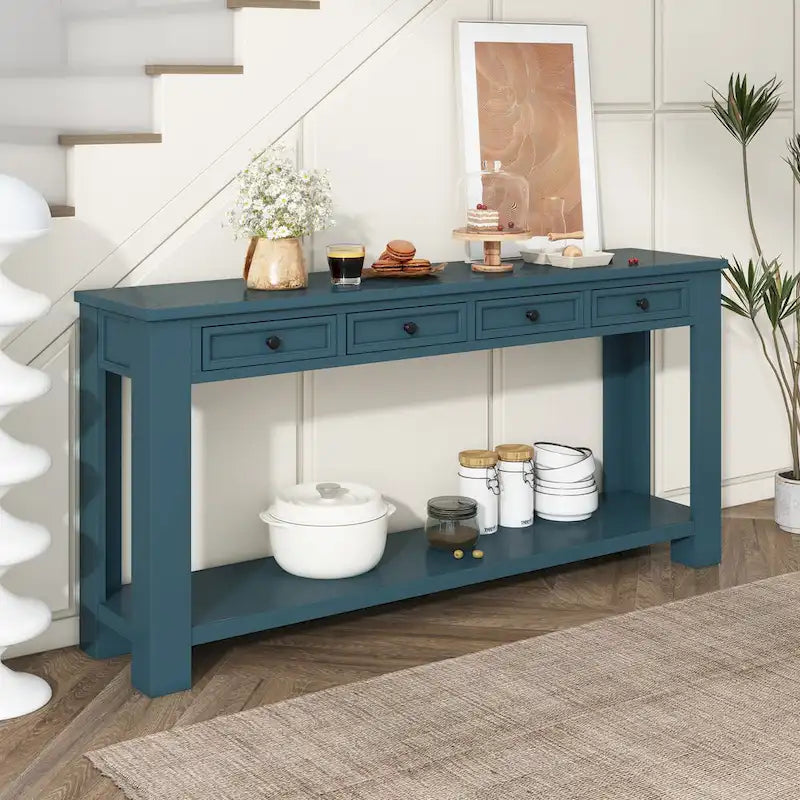 Console / Table d'appoint avec tiroirs de rangement et étagère inférieure pour entrée/couloir